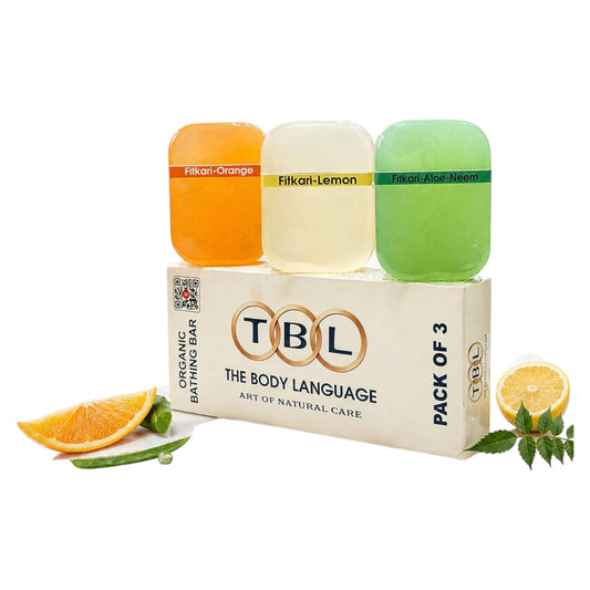 The Fitkari (Alum) Edition (Orange, Lemon & Neem) Bathing Bar Pack Of 3