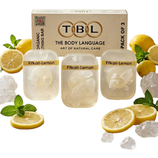 The Fitkari (Alum) Lemon Bathing Bar Pack Of 3
